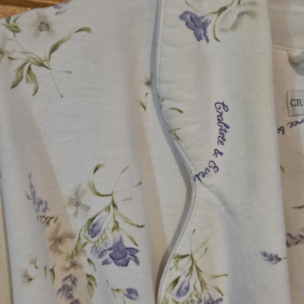 Vintage 1990s Crabtree & Evelyn Freesia Botanical Floral Cotton Robe  Sz S